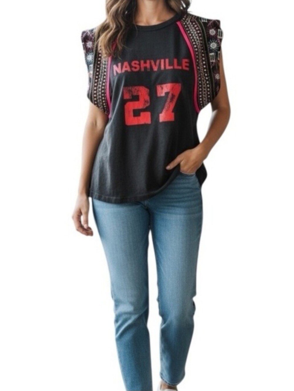 Blue Velvet Nashville Black Graphic Top - NWT
